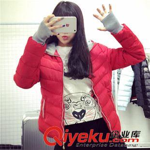 棉衣 实拍2015秋冬新款韩版女士女短款加厚大码修身长袖连帽外套