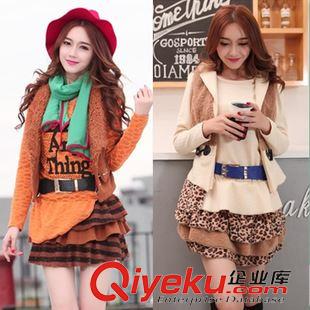 套装 2015秋季新品韩版女装三件套时尚气质百搭套装蓬蓬裙