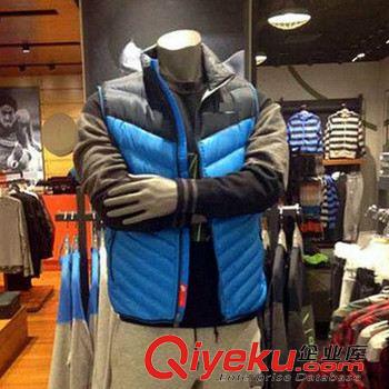 棉衣、羽绒服 外贸原单 冬季男士羽绒马甲 运动品牌NK家 85%白鸭绒羽绒背心外套
