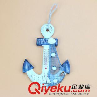 9月5号新品 地中海风格木质船锚温度计家居装饰品 义乌工艺品批发