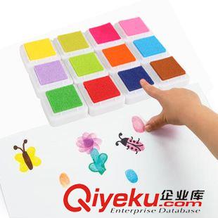  水性 油性颜料 正方形彩色印台印章泥幼儿园儿童手指画颜料手工材料EF25200