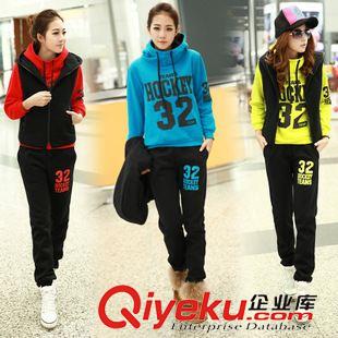 运动套装 （实拍）韩版运动休闲套装32号加厚马甲卫衣三件套大码女装