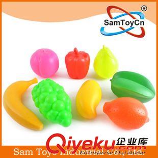 日常家居用品玩具 供应SM246977 8PCS水果玩具套装 塑料仿真水果 儿童过家家玩具