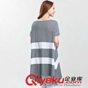 大码专区 2015夏季新款韩版大码女装宽条纹T恤