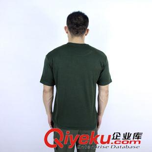 夏季工作服 男式外军绿印字圆领短袖T恤 夏季男士休闲t恤
