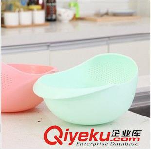 收纳系列 韩国创意家居 炫彩加厚厨房淘米器 洗米筛淘米盆塑料沥水洗菜篮