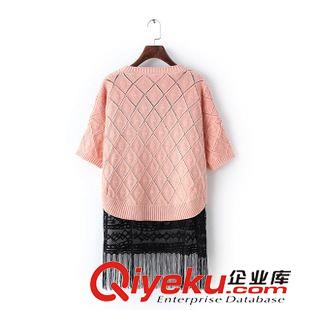 原单系类 2015年秋新款韩版风格两件套蕾丝套头修身版毛衣女装针织衫