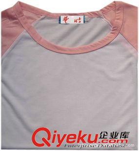 广告促销型赠品 广州服装厂 AD平纹短袖t恤衫 粉白圆领短T  活动现场专用广告衫