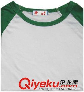 特色圆领系列 广州服装厂圆领T恤文化衫团体服装专用T恤厂家供应绿白短袖T恤