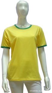 特色圆领系列 纯色广告衫 印花T恤 黄色圆领T恤 可印个性图案 厂家直销