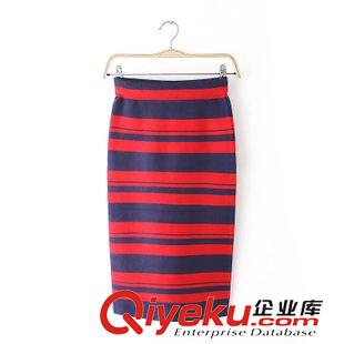 15年9月6-10 韩版秋装新款 女士气质高腰条纹包臀半裙长裙4FF-9.269