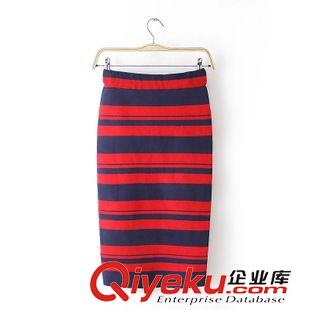15年9月6-10 韩版秋装新款 女士气质高腰条纹包臀半裙长裙4FF-9.269