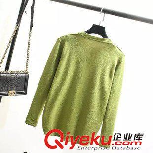 未分类 6197-韩版潮2015秋季女装新款 圆领卡通图案刺绣九分袖套头针织衫
