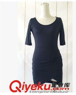 6.22号新款 一件代发2015速卖通时尚ebay欧美爆款性感不规则黑色夜店装连衣裙