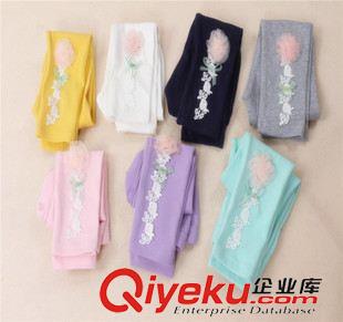 9月新品 外贸童装批发 女童打底裤  花朵 纯棉童裤 韩版小脚长裤 15新秋款