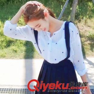 8月25 NEW! 韩国东大门Cherrykoko官网代购薄款可爱小星星印花长袖衬衫 女