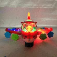电动闪光玩具 升级版 卡通空中客机 电动万向带音乐灯光积木飞机 多玩法 卡通型