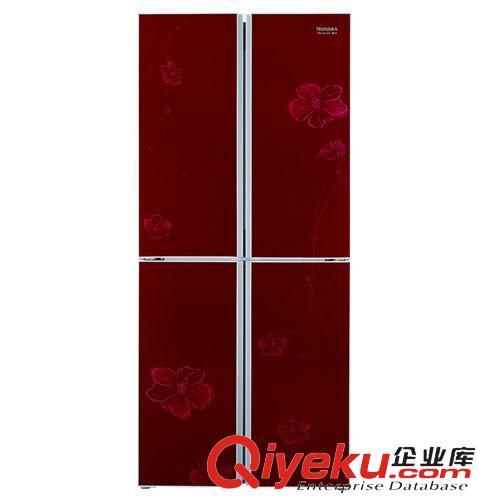 对开门冰箱 热销产品奥马BCD-388DV新雅红冰箱 对开门双门电冰箱 家用电器