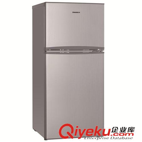 双门冰箱 热销新款奥马BCD-118BQJ拉丝银冰箱 双开门制冷设备 省电家用电器