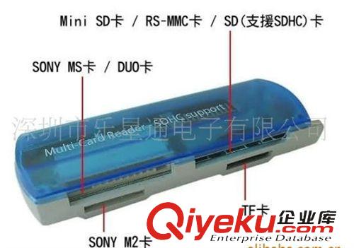 USB周边产品 大量批发 小飞船读卡器 SD MMC MS TF M2 多合一读卡器 2.0高速
