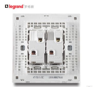 TCL罗格朗开关插座 TCL开关插座 Silkia尚韵白色16AX二位单极带荧光开关