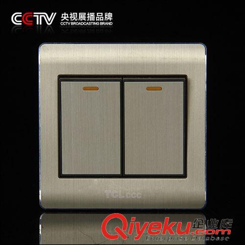 86-x8豪金系列 xx CCTV广告品牌 墙壁开关插座批发 X8土豪金系列 二开双控开关