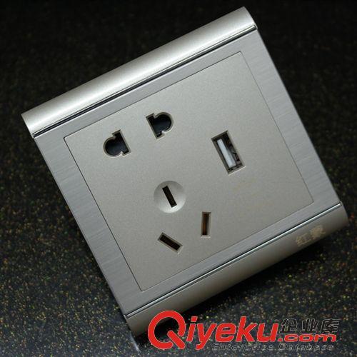 Hongmeng红蒙 新款USB充电墙壁插座单USB国标五孔插座USB墙壁插座