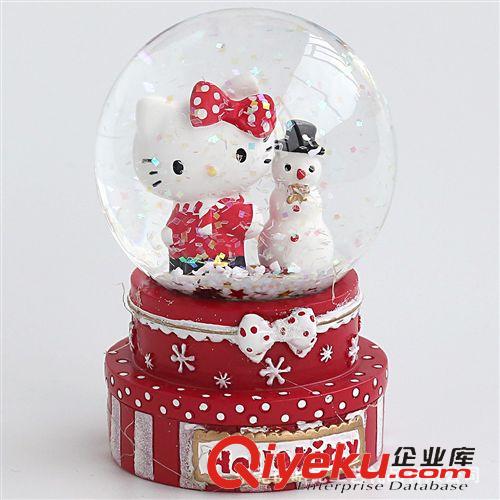 雪花球水球 【环保过EN71】客定版45#hello kitty玻璃雪花球 圣诞礼品雪花球