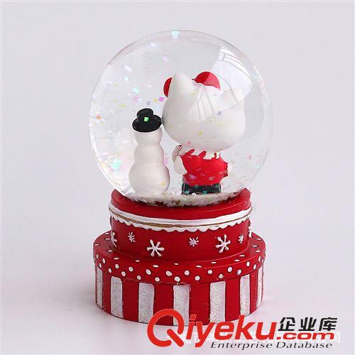 雪花球水球 【环保过EN71】客定版45#hello kitty玻璃雪花球 圣诞礼品雪花球
