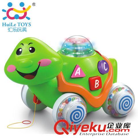 年龄段分类 汇乐玩具716中英文五彩灯光玩具拖拉小绿龟中英双语语音学习车