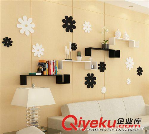 精美墙贴 木质立体墙贴 大号批发格桑花含笑花木质3D创意背景墙装饰装饰品