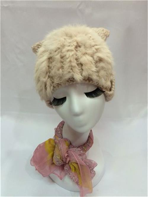 品牌帽子 2014衣布秀纯秋冬新款韩版时装帽真兔毛猫耳朵帽