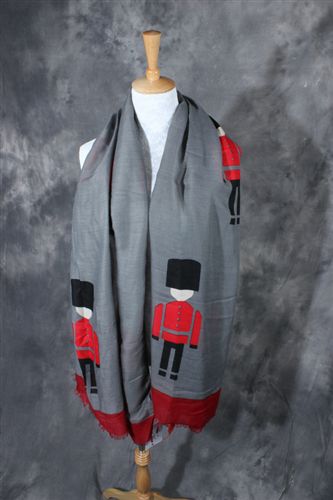 按材质分类 2015春季新款 韩版超长双面皇家士兵卫兵机器人斜纹棉围巾