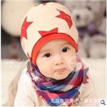 儿童帽 2013韩版小天使秋冬季新款婴儿帽子儿童帽子套头帽五角星布保温帽