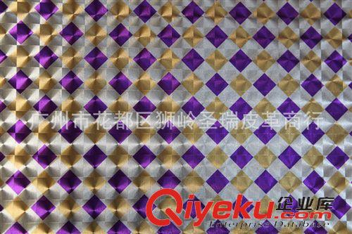 金属图案皮革 厂家直销 优质箱包手袋皮革 金属格仔SR-1018大量现货原始图片3