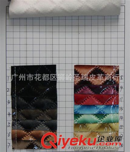 镜面菱形皮革 厂家直销 江苏新款优质镜面菱形革箱包手袋皮革SR-347大量现货原始图片2