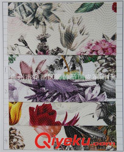 花朵图案皮革 厂家直销批发 江苏优质箱包手袋花朵纹SR-7543大量现货原始图片2
