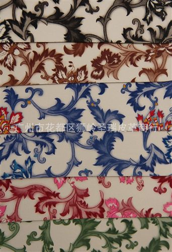 花朵图案皮革 厂家直销 江苏优质箱包花朵革花开富贵SR-176大量现货原始图片3