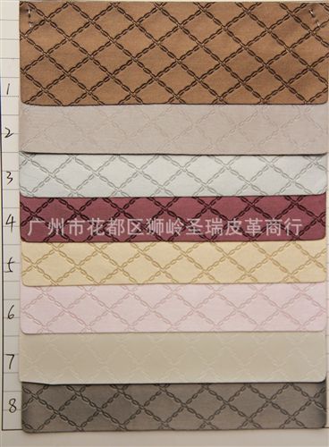 菱形纹皮革 厂家直销 江苏新款优质菱形格箱包革SR-419大量现货原始图片2