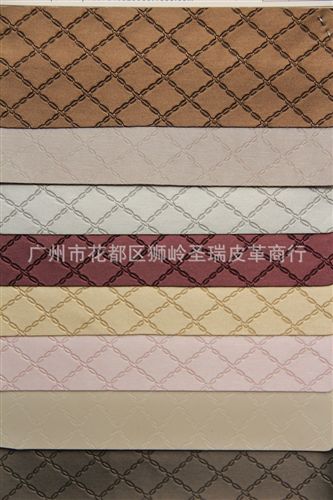 菱形纹皮革 厂家直销 江苏新款优质菱形格箱包革SR-419大量现货原始图片3