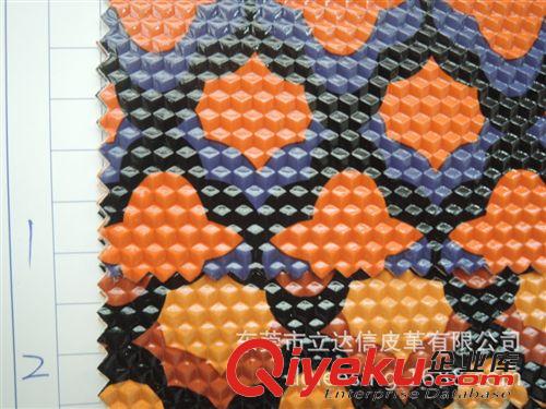 新款畅销 【狮岭皮革城】JV1531型号立体印刷抛光淋膜pu箱包革面料