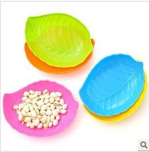 阿杰推荐 F16 韩版时尚创意密胺树叶形塑料水果盘糖果盘瓜子零食盘小果碟