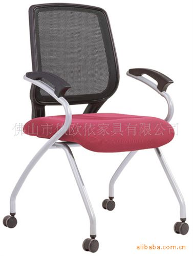 培训椅、学生椅 厂家供应经典畅销EOE6102网布培训椅   带滑轮培训椅