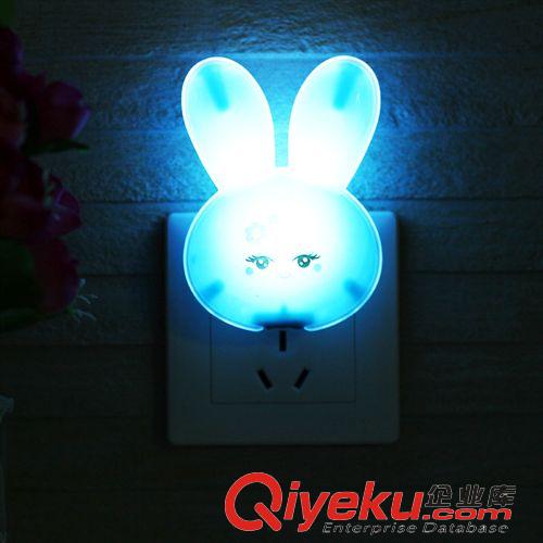 十一月新品 创意小夜灯批发感应可爱兔子小夜灯 led灯节能 兔头光控灯