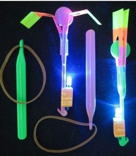 荧光发光玩具 闪光玩具 弹射玩具 发光类飞箭 飞天蘑菇 蓝色光飞天仙子14 小号