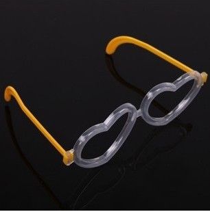 荧光发光玩具 爱心荧光眼镜/心形发光眼镜配件/桃心荧光眼镜配件（不含荧光棒）
