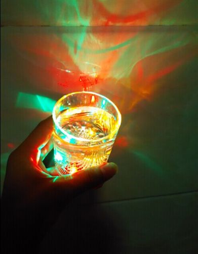 杯子 液体感应小花直杯 倒水就亮 创意发光杯子炫丽七彩水杯国庆节礼物