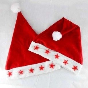 【圣诞节用品】 批发圣诞帽 带灯圣诞帽 发光星星圣诞老人帽子 成人儿童圣诞帽