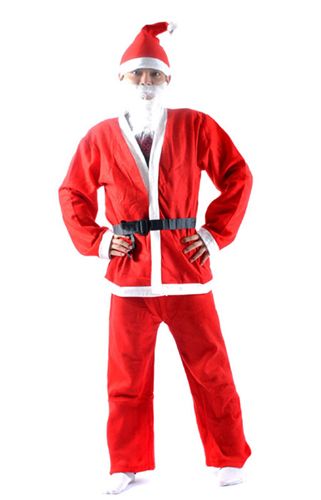 【圣诞节用品】 圣诞节装扮 圣诞服饰 圣诞服装 圣诞老人服装成人圣诞男五件套