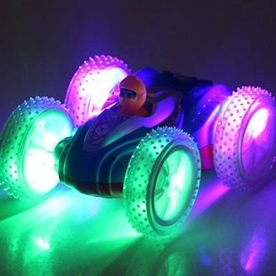 电动玩具 超炫超好玩双面翻滚特技车带灯光音乐